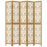 5 paneles barna tömör császárfa térelválasztó