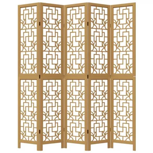 5 paneles barna tömör császárfa térelválasztó