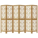 6 paneles barna tömör császárfa térelválasztó