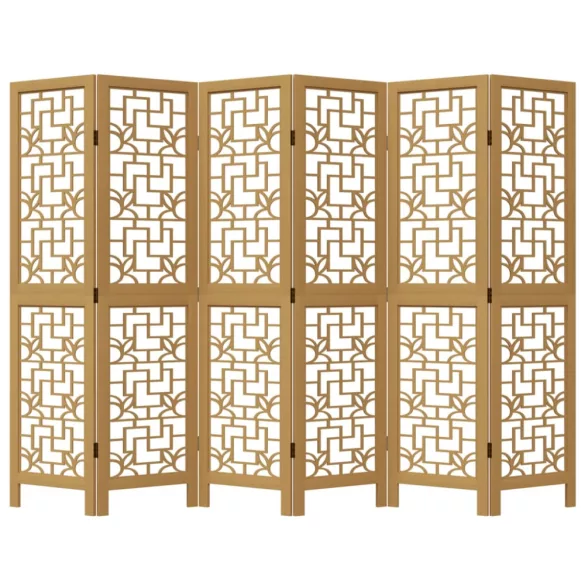 6 paneles barna tömör császárfa térelválasztó