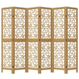 6 paneles barna tömör császárfa térelválasztó