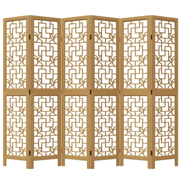 6 paneles barna tömör császárfa térelválasztó