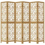 6 paneles barna tömör császárfa térelválasztó