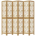 6 paneles barna tömör császárfa térelválasztó