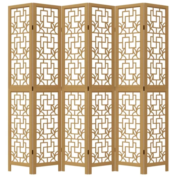 6 paneles barna tömör császárfa térelválasztó