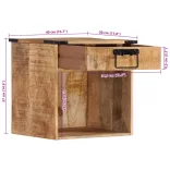 tömör mangófa éjjeliszekrény 40 x 30 x 37 cm