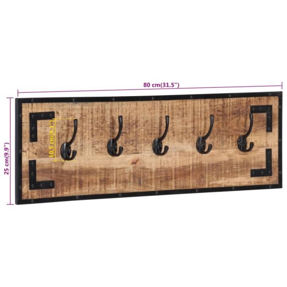 2 db tömör nyers mangófa fogas 80 x 8 x 25 cm