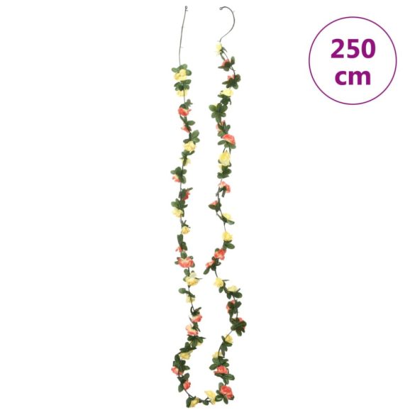 6 db tavaszi naplemente-piros virágfüzér 250 cm