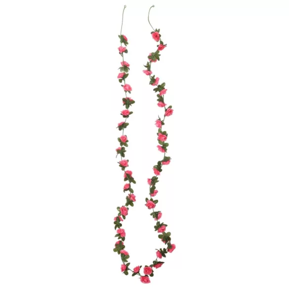 6 db piros rózsaszín virágfüzér 240 cm