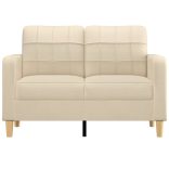 kétszemélyes krémszínű szövetkanapé 120 cm