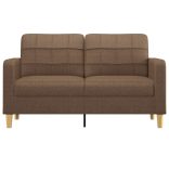 kétszemélyes barna szövetkanapé 140 cm
