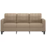 3 személyes cappuccino színű műbőr kanapé 180 cm