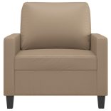 kávészínű műbőr kanapéfotel 60 cm