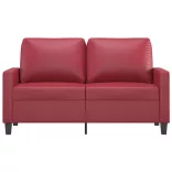 2 személyes bordó műbőr kanapé 120 cm