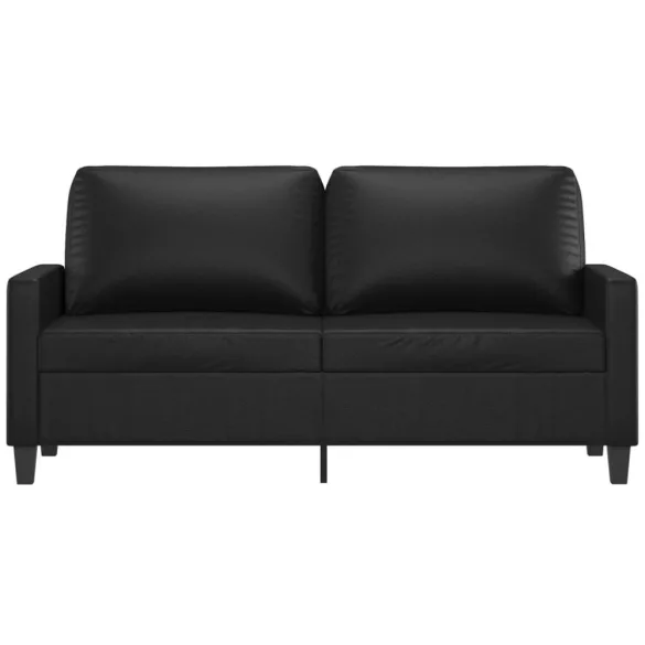 2 személyes fekete műbőr kanapé 140 cm