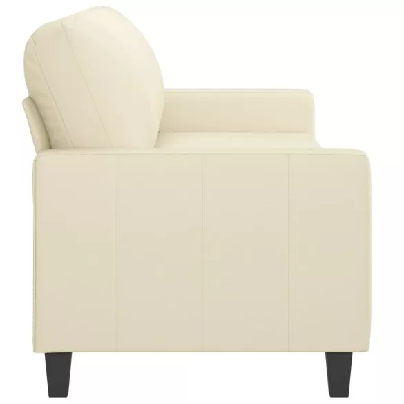 3 személyes krémszínű műbőr kanapé 180 cm