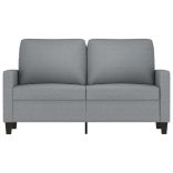 kétszemélyes világosszürke szövetkanapé 120 cm