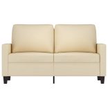 kétszemélyes krémszínű szövetkanapé 120 cm