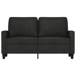 kétszemélyes fekete szövetkanapé 120 cm