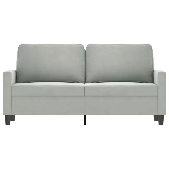 kétszemélyes világosszürke bársony kanapé 140 cm