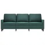 3 személyes sötétszöld bársony kanapé 180 cm