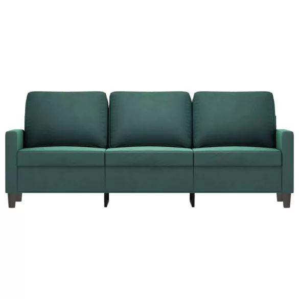 3 személyes sötétszöld bársony kanapé 180 cm