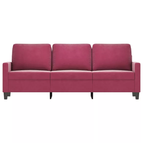 3 személyes bordó bársony kanapé 180 cm