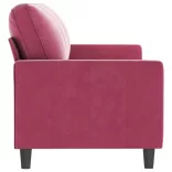 3 személyes bordó bársony kanapé 180 cm