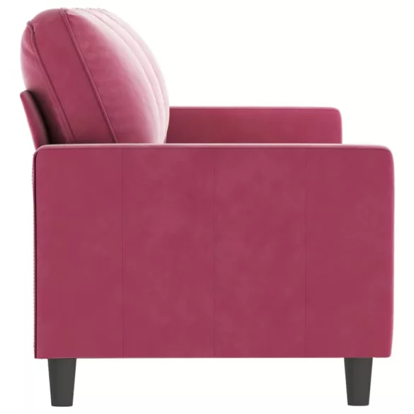 3 személyes bordó bársony kanapé 180 cm