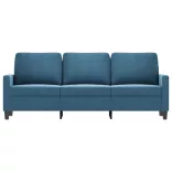 3 személyes kék bársony kanapé 180 cm