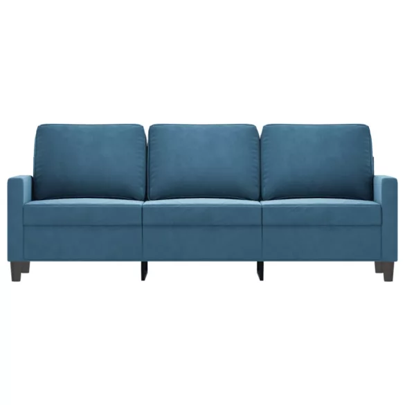 3 személyes kék bársony kanapé 180 cm