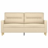 kétszemélyes krémszínű szövetkanapé 140 cm