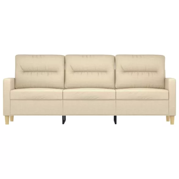 3 személyes krémszínű szövet kanapé 180 cm