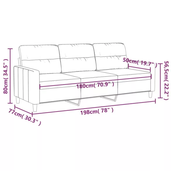 3 személyes barna szövetkanapé 180 cm