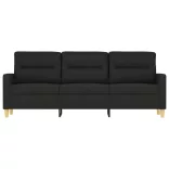 3 személyes fekete szövetkanapé 180 cm