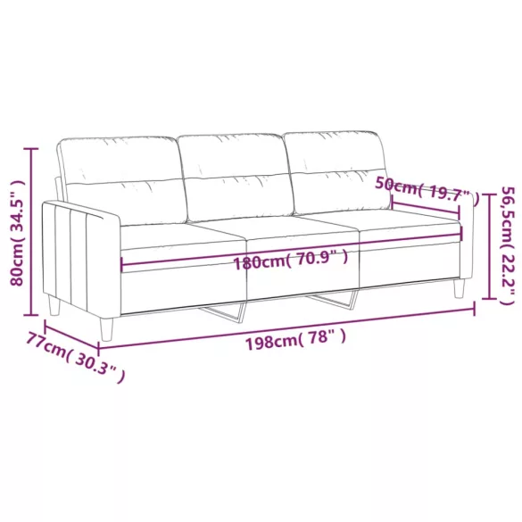 3 személyes világossárga szövet kanapé 180 cm