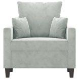 világosszürke bársony kanapéfotel 60 cm