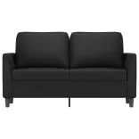 2 személyes fekete műbőr kanapé 120 cm
