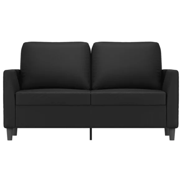 2 személyes fekete műbőr kanapé 120 cm