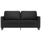 2 személyes fekete műbőr kanapé 140 cm