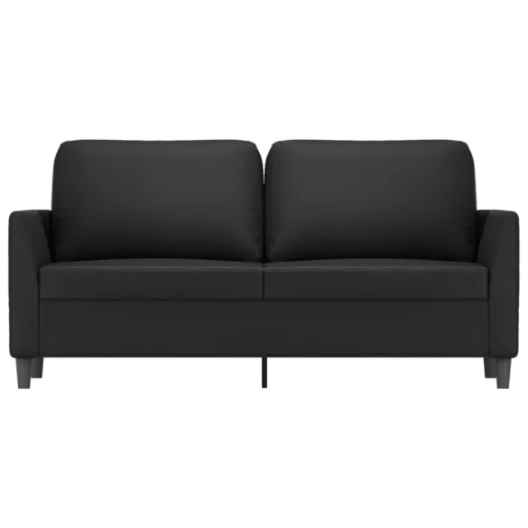 2 személyes fekete műbőr kanapé 140 cm