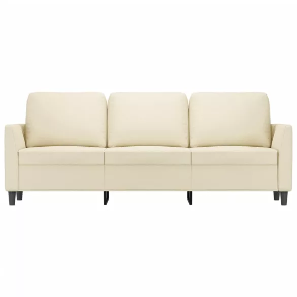 3 személyes krémszínű műbőr kanapé 180 cm