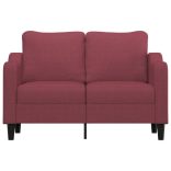 kétszemélyes bordó szövet kanapé 120 cm