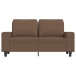 kétszemélyes barna szövetkanapé 120 cm