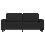 kétszemélyes fekete szövetkanapé 140 cm