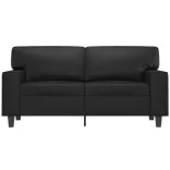 2 személyes fekete műbőr kanapé 120 cm