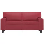 2 személyes bordó műbőr kanapé 120 cm