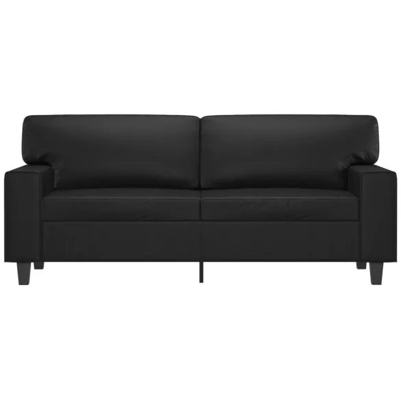 2 személyes fekete műbőr kanapé 140 cm