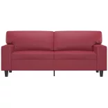 2 személyes bordó színű műbőr kanapé 140 cm