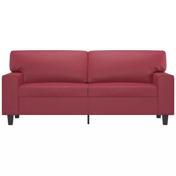 2 személyes bordó színű műbőr kanapé 140 cm